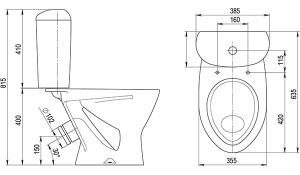 Напольный унитаз Santeri Версия 1P4015S0100BF, крап на белом