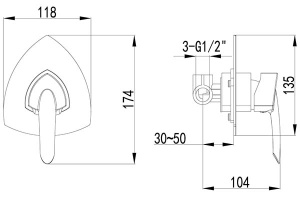 Смеситель встраиваемый Lemark Mars LM3523C (1 функция)