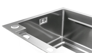 Кухонная мойка Arfeka Eco AR 68 Satin со смесителем, ринзером, двумя коландерами, разделочной доской и дозатором