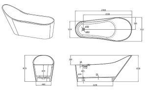 Ванна из искусственного камня Timo KIRSTI1785L / KIRSTI1785R Solid Surface