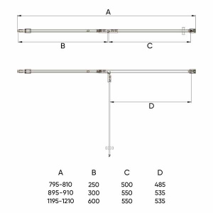 Душевая дверь Veconi VN-73RG/L / VN-73RG/R, 90х195, дождь