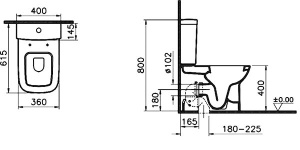 Напольный унитаз Vitra S20 9800B003-7204 (сиденье Soft Close), белый