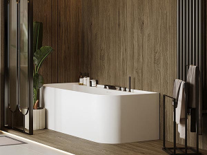 Ванна из искусственного камня Belux Атланта BA-1700 белый матовый Solid Surface, 170х75