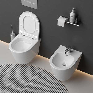 Подвесное биде CeramicaNova Forma CN3012 с донным клапаном