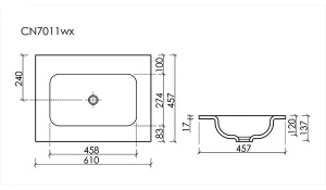 Умывальник CeramicaNova Grace CN7011wx / CN7012wx / CN7019wx / CN7013wx / CN7016wx, 101х46