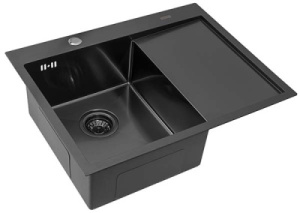 Кухонная мойка Arfeka AF 65 / 78 Black PVD Nano, 65х51, черный Nano