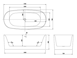 Ванна композитная Roxen Kleo 220150-1778-GM Corian® Solid Surface + акрил