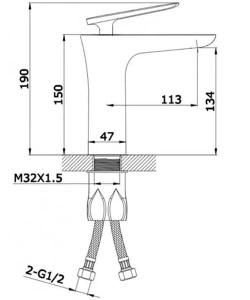Смеситель для умывальника Ganzer GZ51011