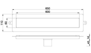 Душевой трап Boheme Premium Linear 60 / 80 двусторонний, 60 см