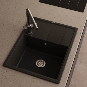 Кухонная мойка Abber Quarz AQ2903B / AQ2903G / AQ2903S / AQ2903W, 65х51, черный