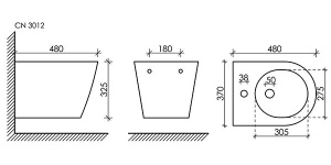 Подвесное биде CeramicaNova Forma CN3012 с донным клапаном