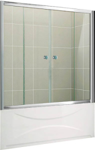 Душевая шторка на ванну Cezares Pratico VF-2, 150х140, прозрачный