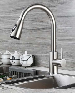 Смеситель для кухонной мойки Haiba HB73304-2 с выдвижным изливом