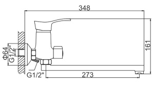 Смеситель для ванны Ledeme H14 L2214