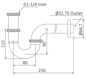 Сифон для умывальника Timo 961/03L