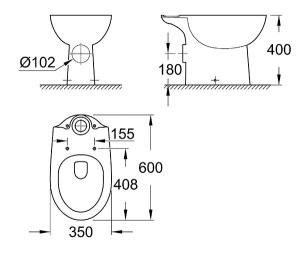 Напольный унитаз Grohe Bau Ceramic 39428000, белый