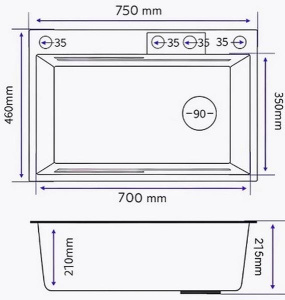 Кухонная мойка Marrbaxx C7546-R Decor со смесителем, ринзером, коландером, разделочной доской