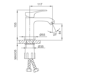 Смеситель для умывальника Frap F1075-9