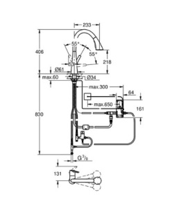 Смеситель для кухонной мойки Grohe Zedra Touch 30219002 / 30219DC2 сенсорный, хром