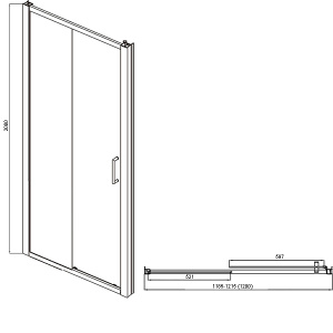 Душевая дверь Bravat Blackline BD120.4101B