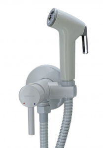Смеситель встраиваемый Wisent WG5398B-2 / WG5398W-2 с гигиеническим душем, белый