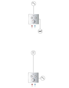 Смеситель встраиваемый Grohe Grohtherm SmartControl 29124000 термостатический, хром