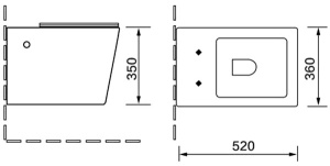 Подвесной унитаз Vincea Q-Line VT1-12G1B, золото, черный