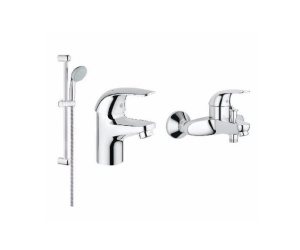Набор смесителей Grohe Euroeco 124428 c душевым гарнитуром