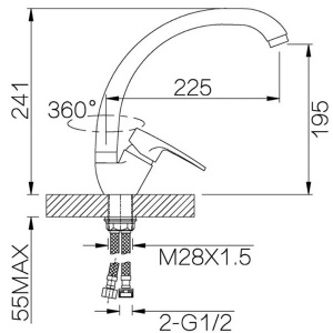 Смеситель для кухонной мойки Ganzer GZ10021-G