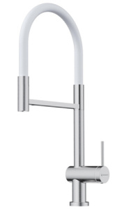 Смеситель для кухонной мойки Omoikiri Kanto-2 Plus-SB-BN-WH / Kanto-2 Plus-SB-C-WH с подключением к фильтру воды, нержавеющая сталь, белый