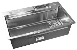 Кухонная мойка Gerhans K37545 со смесителем, ринзером, коландером и разделочной доской