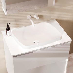 Столешница Belux LUNA-JAZZ-REC540 НП80 / НП100 белый матовый Solid Surface, 80, белый матовый