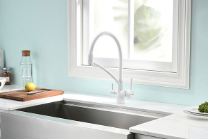 Смеситель для кухонной мойки Paulmark Siegen Si213111-431TW(WH) с подключением к фильтру воды