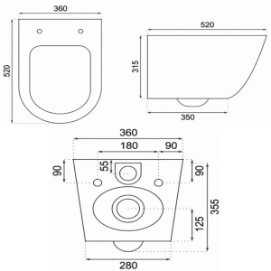 Подвесной унитаз Rea Carlo Rimless C2761