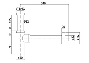 Сифон для умывальника Paffoni Minimal ZACC240BO
