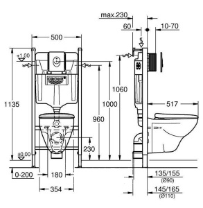 Подвесной унитаз Grohe Lecico Perth 491606045 с крышкой Soft Close