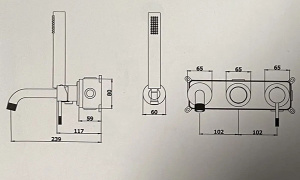 Смеситель встраиваемый Vieir V403532 / V403532N, сатин