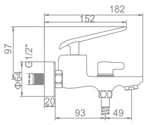 Смеситель для ванны Ledeme L3274B