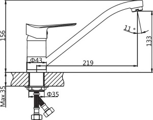 Смеситель для кухонной мойки AV Engineering AVLAW4-C589-637