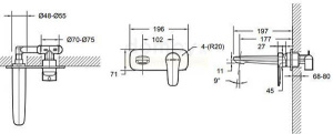 Смеситель скрытого монтажа Bravat Sourse P8173218CP-ENG (наружная часть)