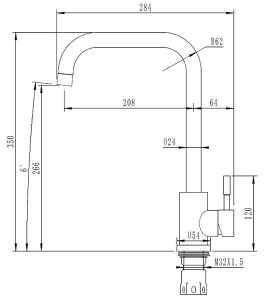 Смеситель для кухонной мойки Arfeka AF SD-01SS304 Satin